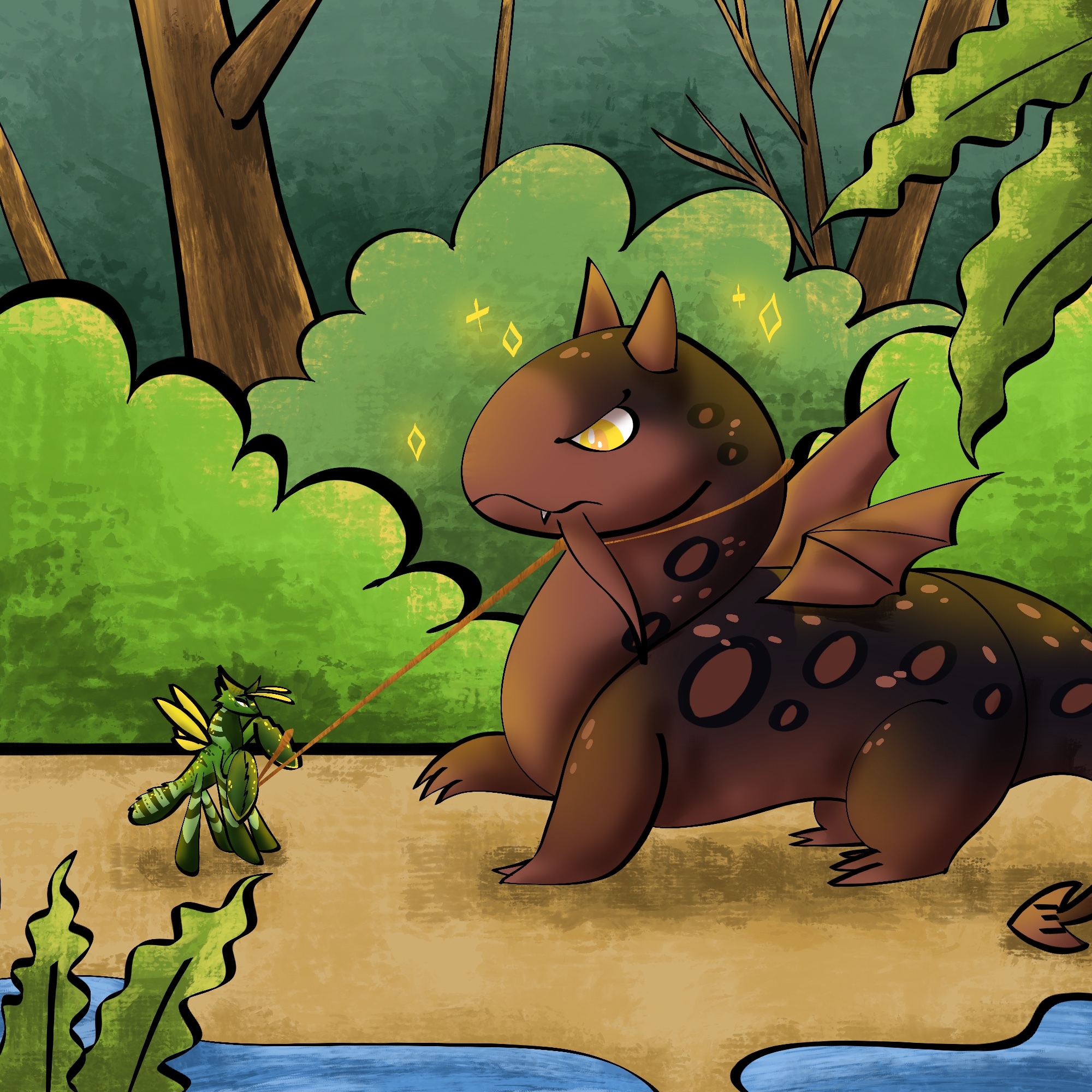 Click to view larger size Twiggle's New Pet